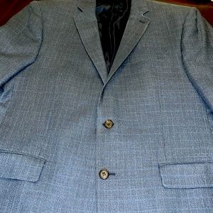 Ralph Lauren Blue label Silk / wool (52/48) jacket dry blue subtle plaid